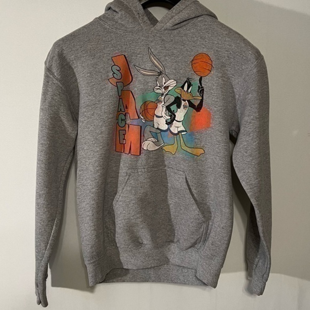 Vintage Style Space Jam Jordan Squad Bugs Bunny Retro Hoodie Sweatshirt Small.